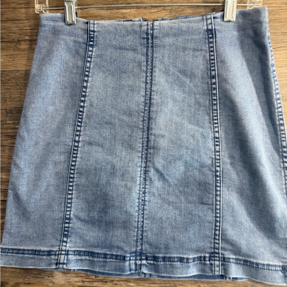 Free People Light Blue Denim Mini Skirt - Picture 2 of 6